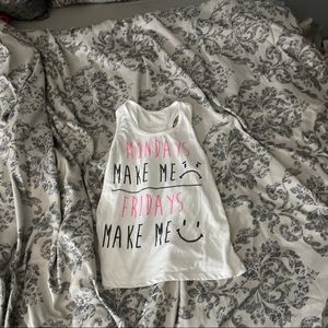 White,black and pink tank top